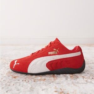 PUMA Speedcat OG Red Suede Sneakers with White Stripe